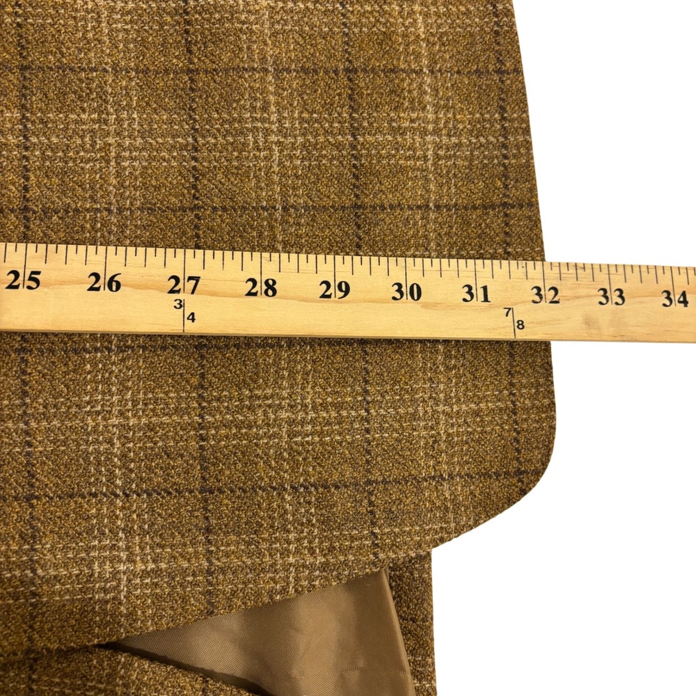 Canali Proposta Wool Tan Brown Plaid Sport Coat Blazer Mens US 46R Fully Lined - Picture 6 of 14